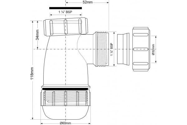 Сифон для раковины McAlpine MRW2-NW-MINI белый