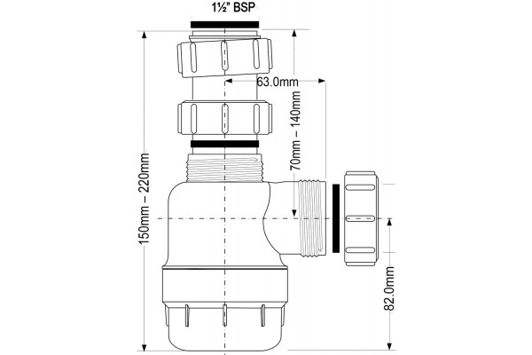 Сифон для раковины McAlpine MRSK2-NW белый