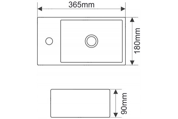 Рукомойник Melana MLN-7782B L прямоугольная, цвет белый