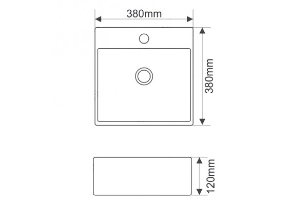Рукомойник Melana MLN-7063D цвет белый, на столешницу, квадратная