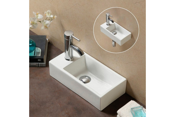 Рукомойник Melana MLN-9048DR цвет белый, прямоугольная
