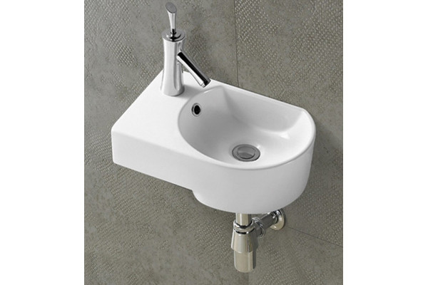 Рукомойник Melana MLN-7954R цвет белый, полукруглая, с переливом