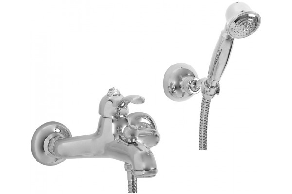 Смеситель Migliore Lem Swarovski ML.LEM-1902K.CR для ванны с душем, хром, однорычажный, длина излива 16.5 см
