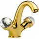 Смеситель Migliore Axo Swarovski ML.AXO-634F.DO для раковины, золото, двухвентильный, высота излива 11.3 см