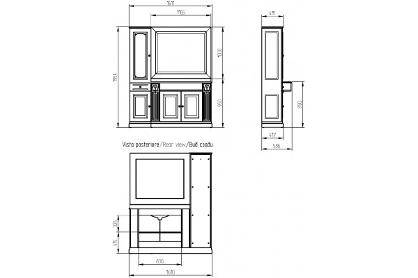 Мебель для ванной Migliore Ravenna 27064 L, avorio, напольная, левая