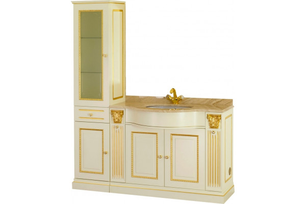 Тумба с раковиной Migliore Ravenna 27064 L, avorio, напольная, левая