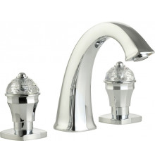 Смеситель Migliore Korona Crystal 27311 для раковины, хром, двухвентильный, высота излива 11.7 см
