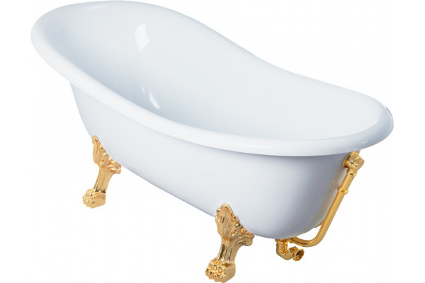 Ванна из искусственного камня Migliore Milady 26240 185x82 белая, золото, овальная, отдельностоящая