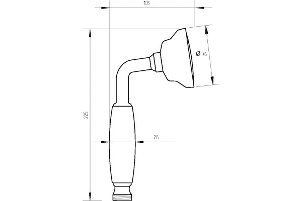Душевая лейка Migliore Ricambi 30884 хром, белая, штанга 22.5 см, 1 режим