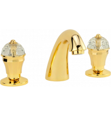Смеситель для раковины Migliore Prestige Crystal 30860 золото двухвентильный, высота излива 13 см