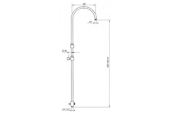 Душевая штанга Migliore Arco ML.ARC-36.253.BR бронза, 140 см