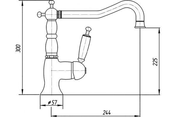Смеситель Migliore Oxford ML.CUC-6382 Bi Do для кухонной мойки однорычажный, золото
