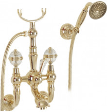 Смеситель Migliore Cristalia Swarovski ML.CRS-3702 Do для ванны с душем, двухвентильный, золото