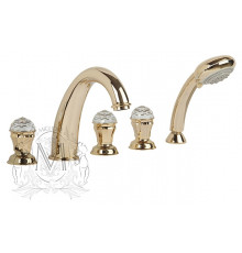 Смеситель Migliore Korona Swarovski ML.KRN-4780 Do на борт ванны двухвентильный, золото