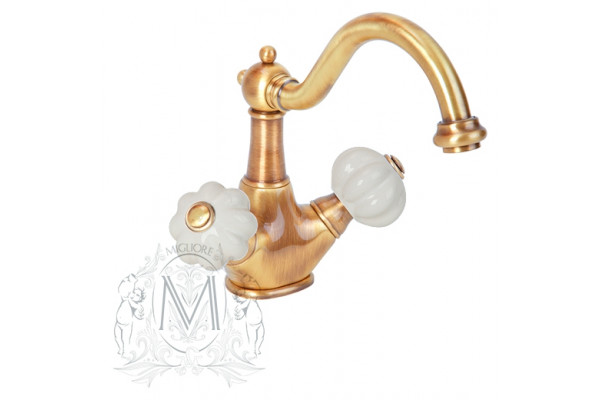 Смеситель Migliore Olivia ML.OLV-5834.Bi.Do для раковины двухвентильный, золото