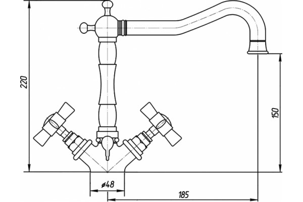 Смеситель Migliore Princeton ML.PRN-834 Ra для раковины двухвентильный, медь