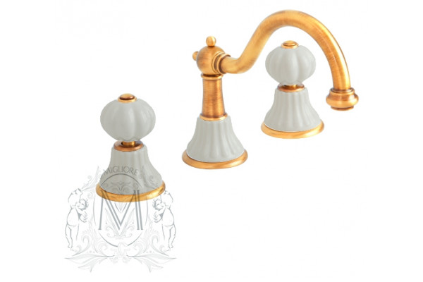 Смеситель Migliore Olivia ML.OLV-5812.Bi.Do для раковины двухвентильный,  в стиле ретро