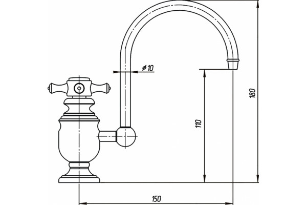 Кран Migliore Vicont ML.VCT-3008 Do для фильтра двухвентильный, золото