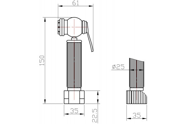 Гигиенический душ Milacio Almeria MC.801.BR бронза, шланг металлический 150 см