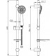 Душевой гарнитур Milardo 3503F60M16 хром, шланг 150 см, с полочкой-мыльницей