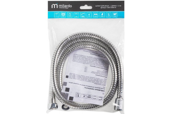 Душевой шланг Milardo 130S150M19 150 см хром,  в современном стиле