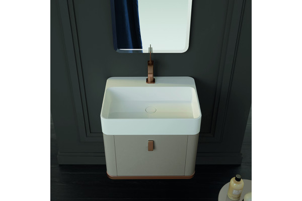 VITAGE milldue edition Tailor Тумба для раковины 450х470х360 мм. 1 выдвижной ящик ручка матовое розовое золото цвет глянцевый Argilla 7542.116.331