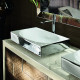 VITAGE milldue edition Ritz Тумба под 2 раковины 2090х548х741 мм напольная 4 ящика цоколь сталь рама глянц лак Mandorla фасад стекло Golden crash 3145.76.113.98