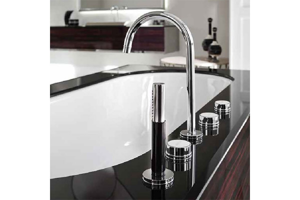 VITAGE milldue edition FOUR SEASONS Топ для ванны 2005х1005х20 мм. со скошенным краем стекло блестящее Nero 4401.22