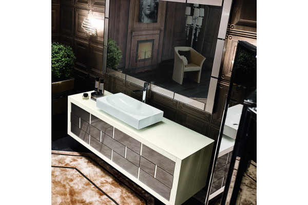 VITAGE milldue edition Ritz База п/рак 181х54.8хh54см 2 ящика 2 двери  фронт-стекло корпус-лак высокий глянец цвет: cannete-75/riso-109 3116.75.109