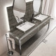 VITAGE milldue edition HILTON Тумба под 2 раковины 2266х566х770 мм 2 бок стенки с ножками 2 ящика фурн полир сталь отделка стекло Alabastro bronze H123.100.98