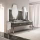 VITAGE milldue edition HILTON Тумба под 2 раковины 2266х566х770 мм 2 бок стенки с ножками 2 ящика фурн полир сталь отделка стекло Alabastro bronze H123.100.98