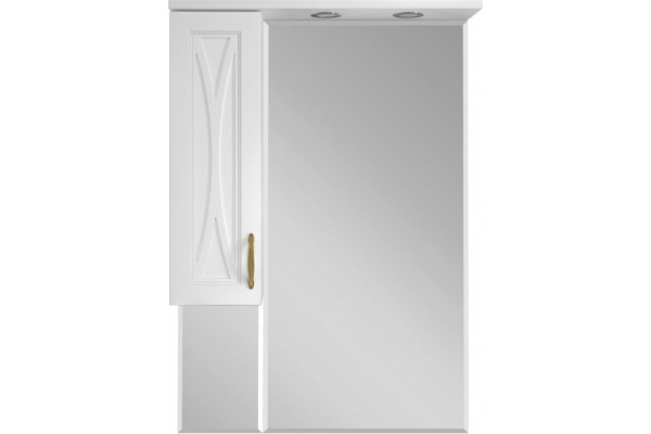 Зеркало-шкаф Misty Амбра 70 L с дверками, прямоугольное, левое