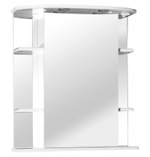 Зеркало-шкаф Misty Магнолия 65 L свет левое, с полками, с розеткой