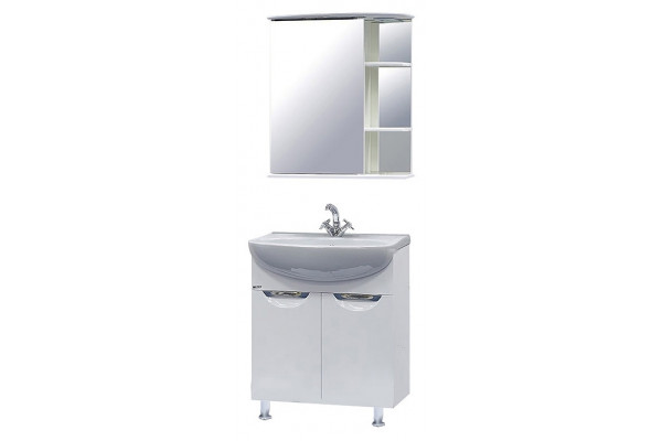 Зеркало-шкаф Misty Магнолия 60 L с подсветкой, левое, с полками