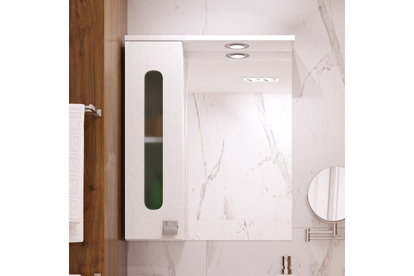 Зеркало Misty Урал 60 L с доводчиками, ручки хром