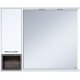 Зеркало Misty Фетта 100 L c подсветкой, белое, с полками, с доводчиками