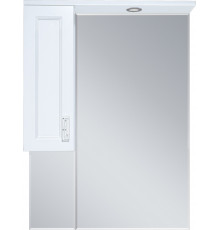 Зеркало Misty Дива 65 L c подсветкой, белое, с доводчиками, ручки хром