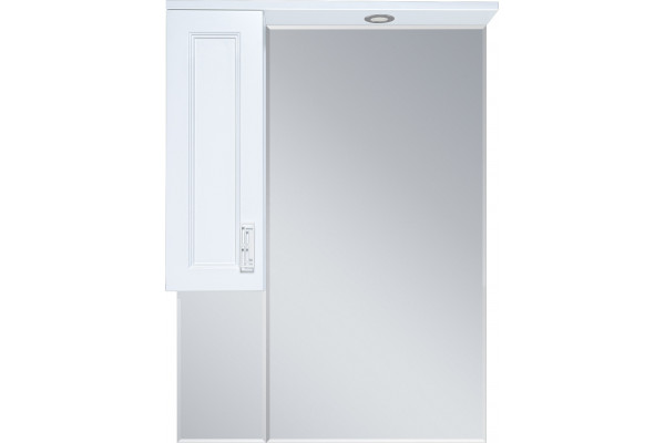 Зеркало Misty Дива 65 L c подсветкой, белое, с доводчиками, ручки хром