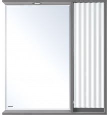 Зеркало Misty Brevita Balaton R 75 с полками, с доводчиками, фурнитура белая