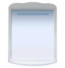 Зеркало Misty Дайна 85 белое, с подсветкой, прямоугольное, с полками