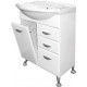 Тумба для комплекта Misty Дрея 65 2 ящика, с бельевой корзиной, ручки хром