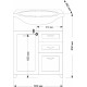 Тумба для комплекта Misty Дрея 65 2 ящика, с бельевой корзиной, ручки хром