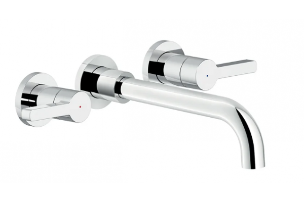 Смеситель для раковины Nobili Lira LR116298/1T1CR белый, 3 отверстия