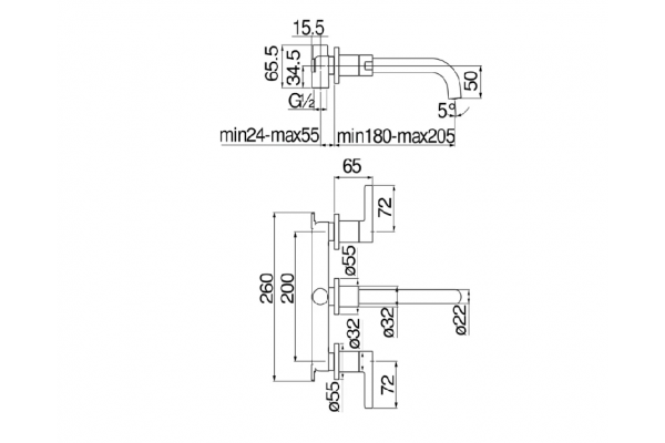 Смеситель для раковины Nobili Lira LR116298/1T1CR белый, 3 отверстия