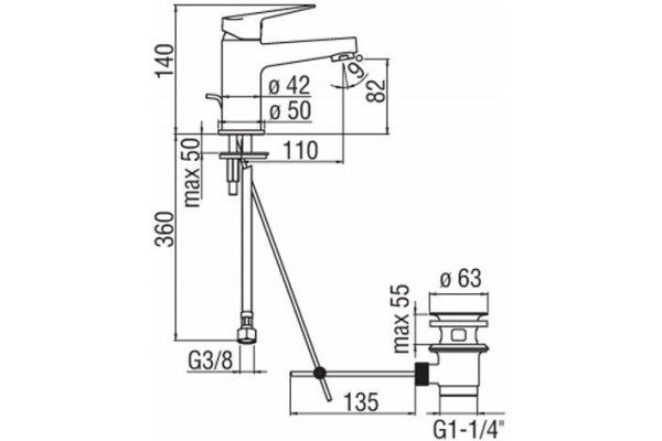 Смеситель для раковины Nobili Blues BS101118/1CR
