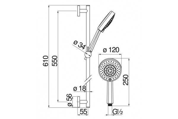 Душевой гарнитур Nobili AD140/54WM Polar white