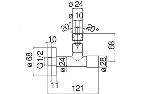 AV00121/21RCP угловой переходник, красное золото