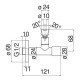 AV00121/21RCP угловой переходник, красное золото