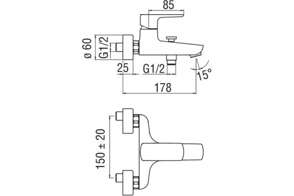 Смеситель для ванны Nobili Acquaviva VV103110/1WM белый