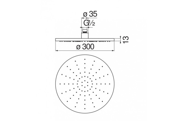Верхний душ Nobili AD139/63FLP 30 см черный